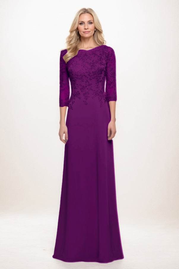 A-Line Maxi Chiffon Mother Of The Bride Dress CM0313