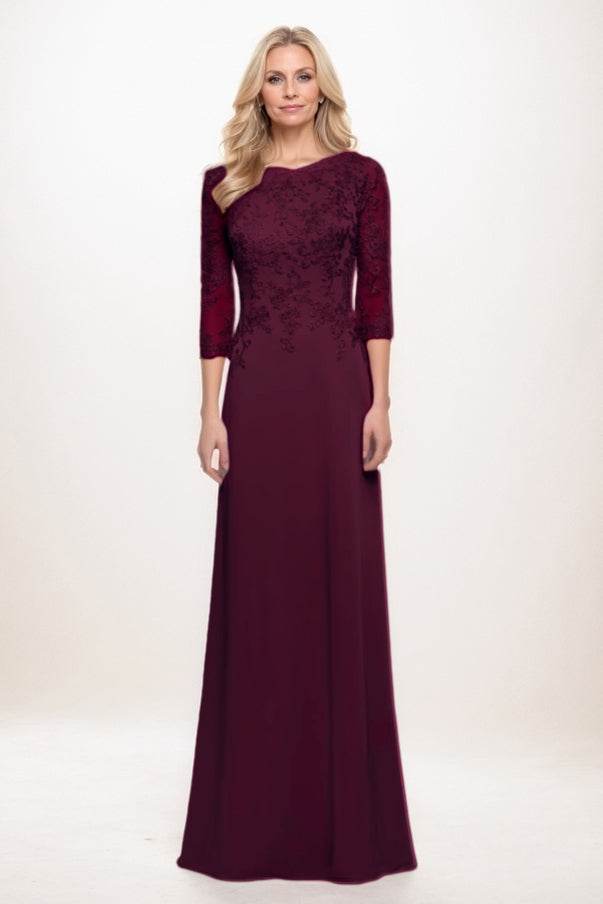 A-Line Maxi Chiffon Mother Of The Bride Dress CM0313