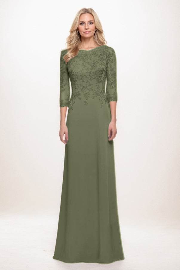 A-Line Maxi Chiffon Mother Of The Bride Dress CM0313