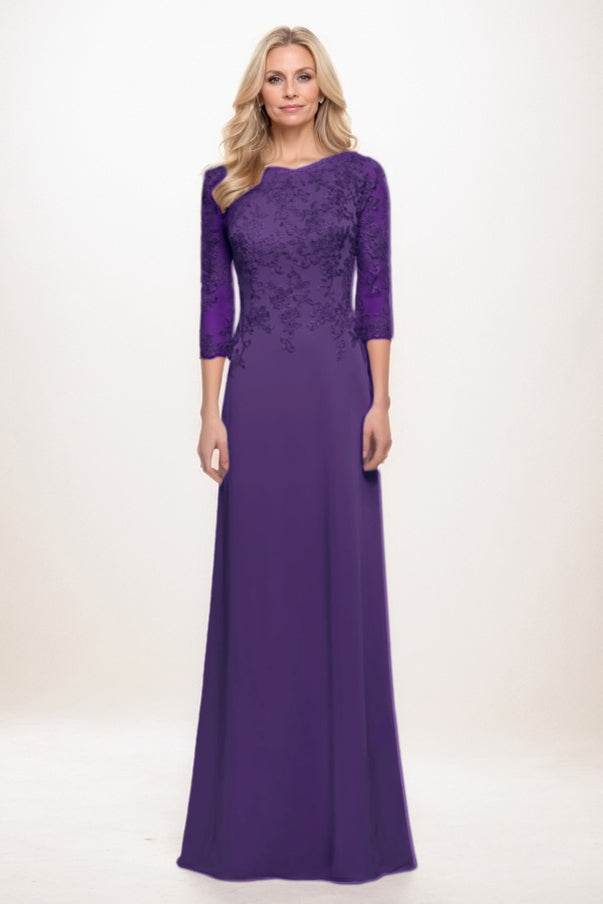 A-Line Maxi Chiffon Mother Of The Bride Dress CM0313