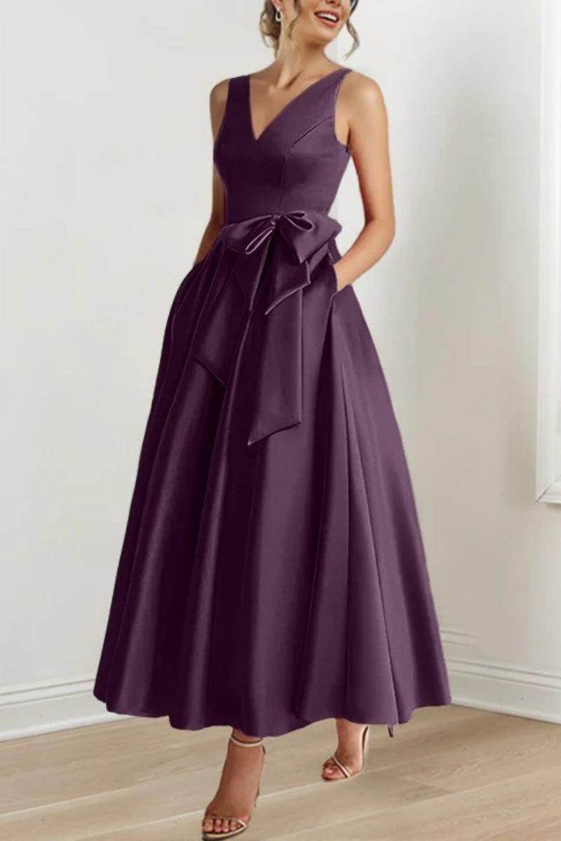 V Neck Sleeveless Ankle-Length Mother Of The Bride Dresses CM0331