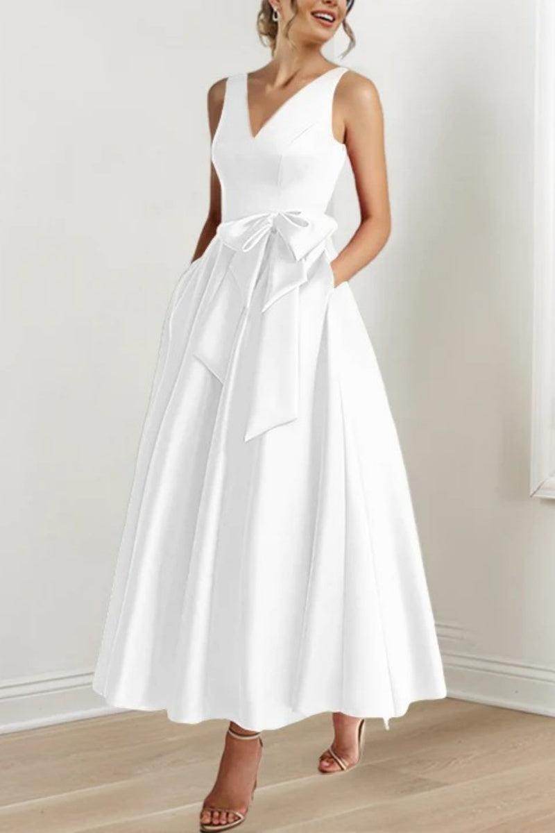 V Neck Sleeveless Ankle-Length Mother Of The Bride Dresses CM0331