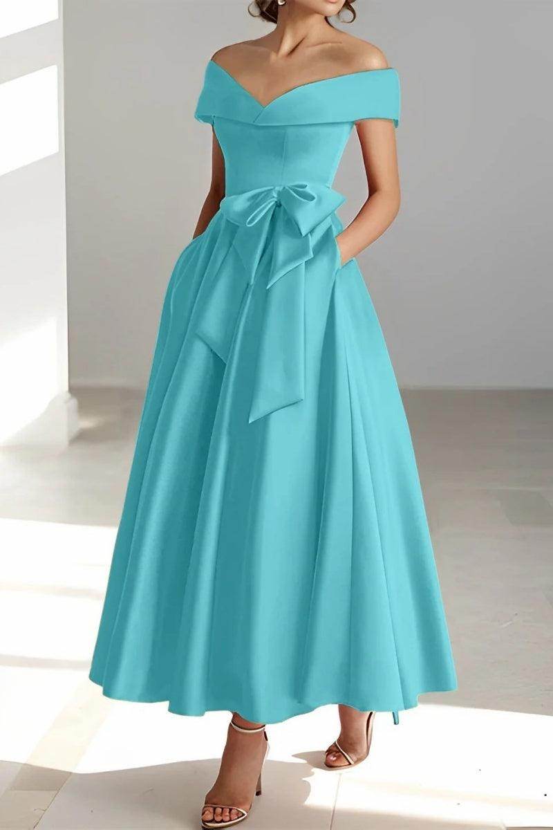 Off The Shoulder Sleeveless Ankle Length Mother Dresses CM0332