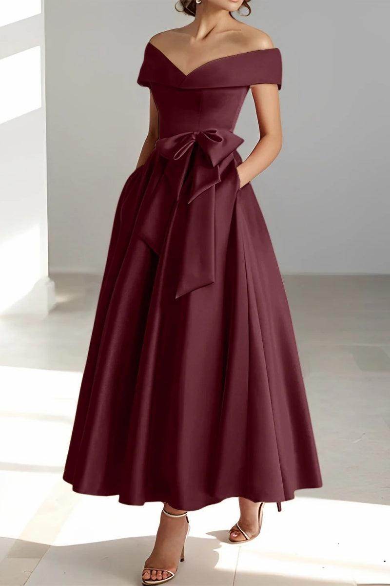 Off The Shoulder Sleeveless Ankle Length Mother Dresses CM0332