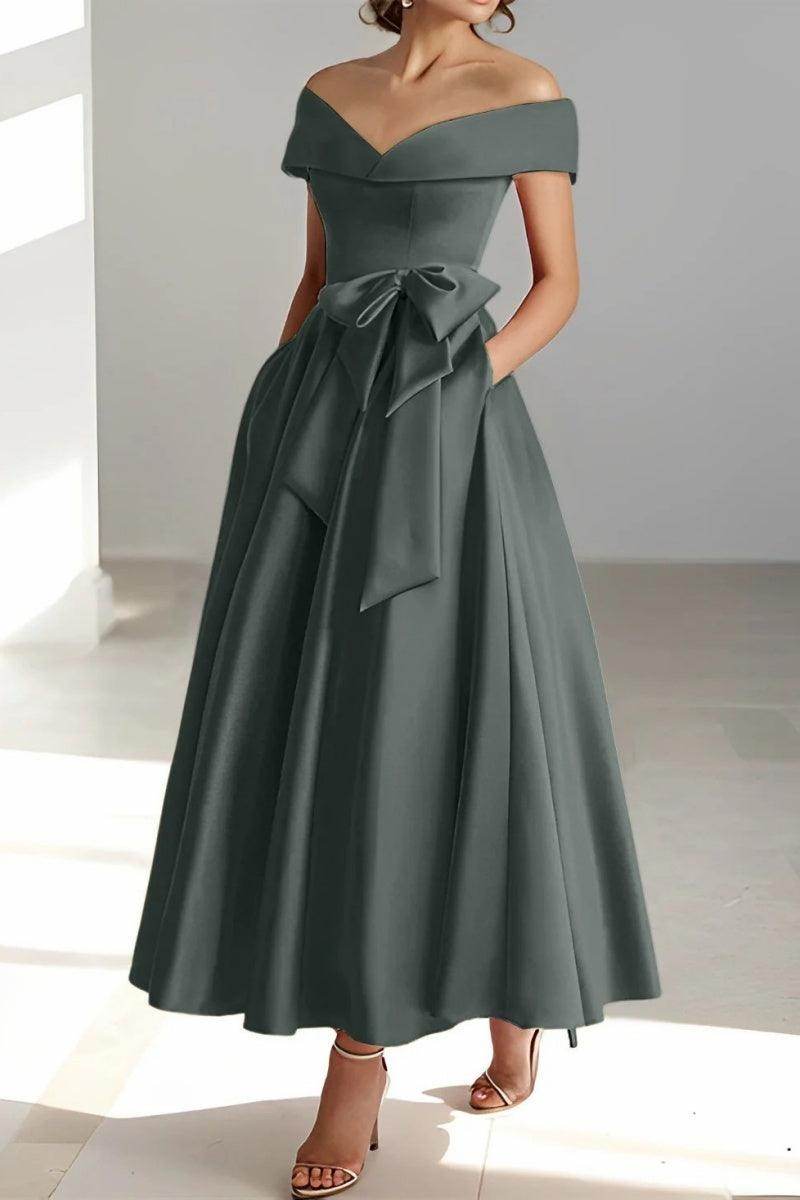 Off The Shoulder Sleeveless Ankle Length Mother Dresses CM0332