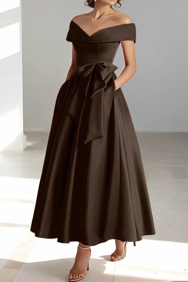 Off The Shoulder Sleeveless Ankle Length Mother Dresses CM0332