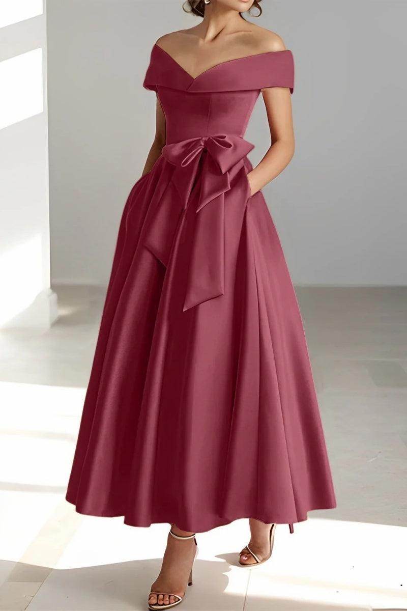Off The Shoulder Sleeveless Ankle Length Mother Dresses CM0332