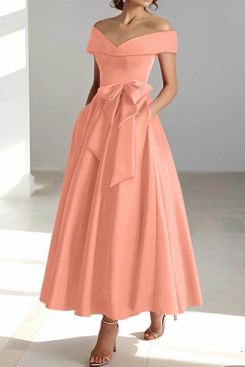 Off The Shoulder Sleeveless Ankle Length Mother Dresses CM0332