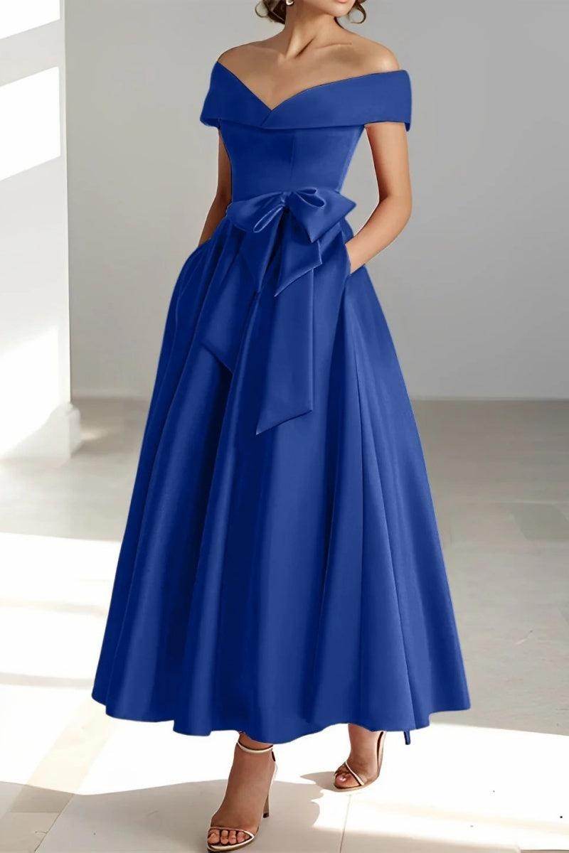 Off The Shoulder Sleeveless Ankle Length Mother Dresses CM0332