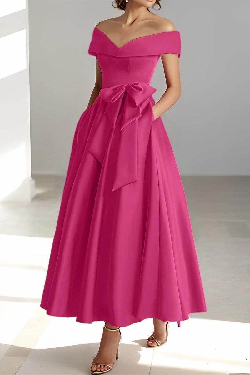 Off The Shoulder Sleeveless Ankle Length Mother Dresses CM0332