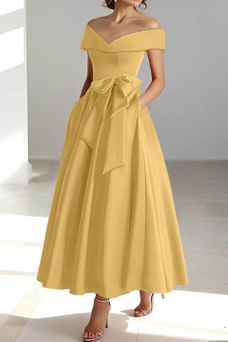 Off The Shoulder Sleeveless Ankle Length Mother Dresses CM0332
