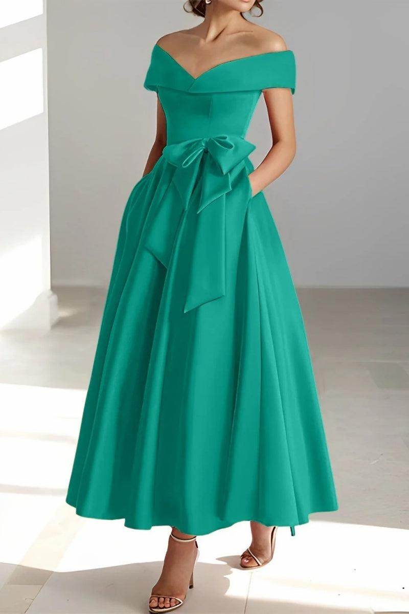 Off The Shoulder Sleeveless Ankle Length Mother Dresses CM0332