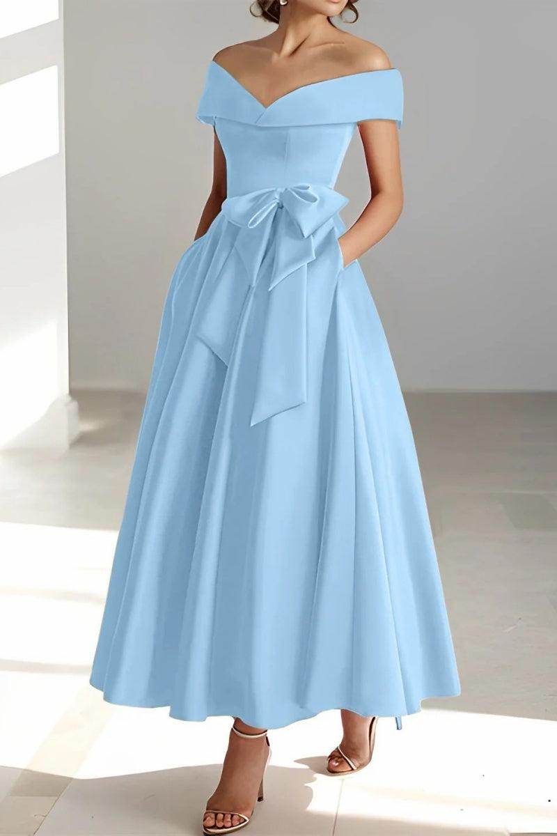 Off The Shoulder Sleeveless Ankle Length Mother Dresses CM0332