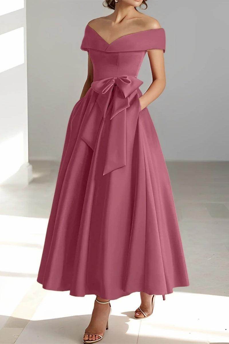 Off The Shoulder Sleeveless Ankle Length Mother Dresses CM0332