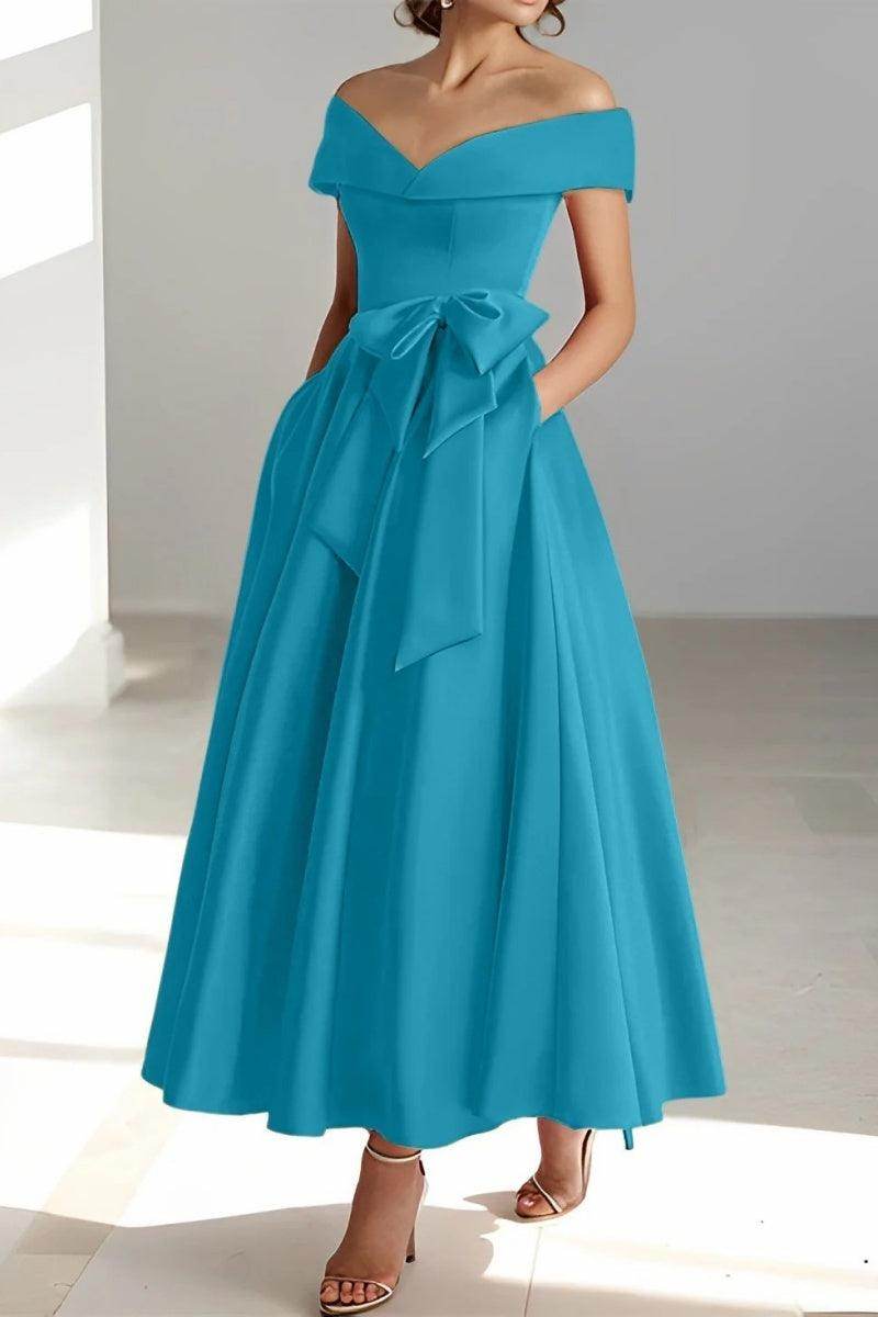 Off The Shoulder Sleeveless Ankle Length Mother Dresses CM0332