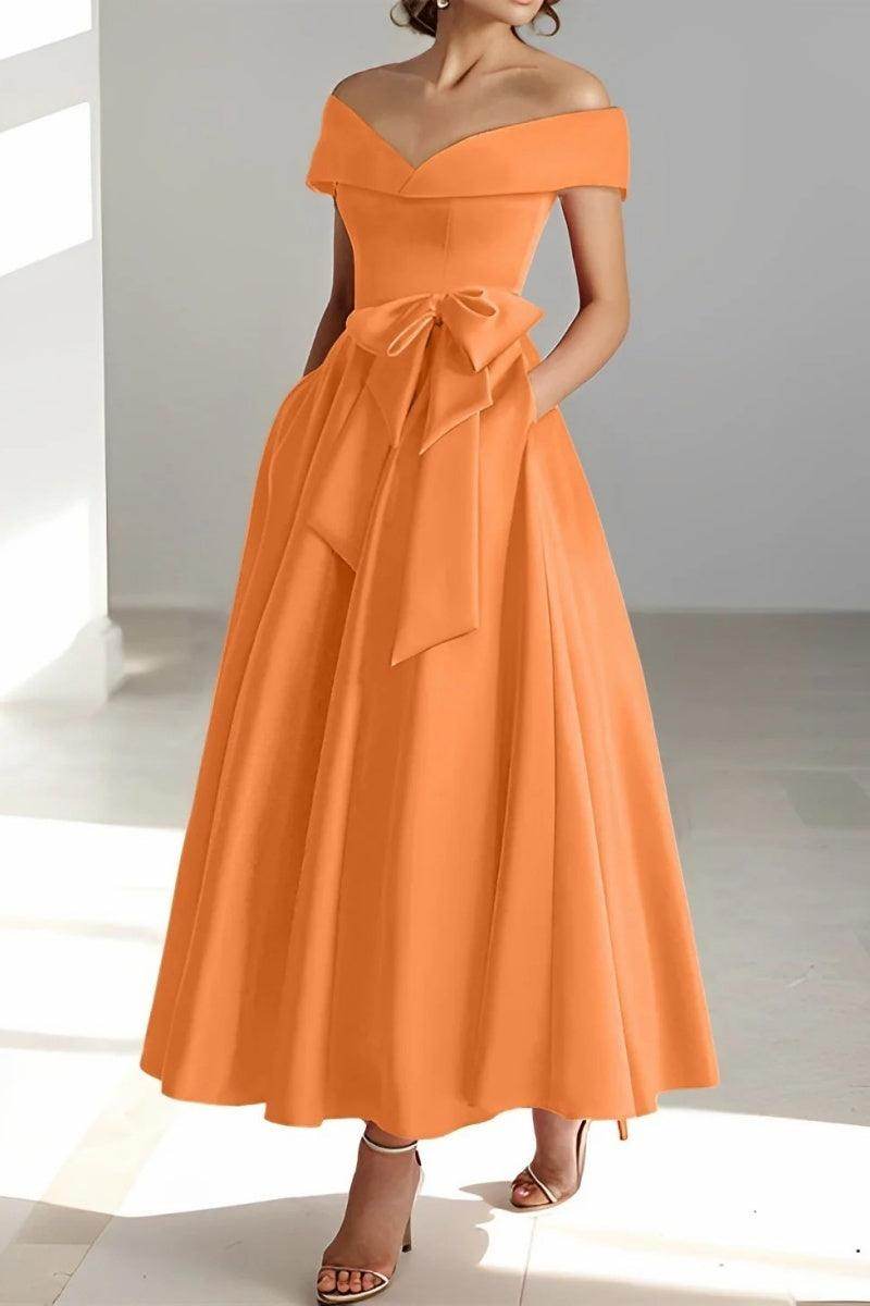 Off The Shoulder Sleeveless Ankle Length Mother Dresses CM0332