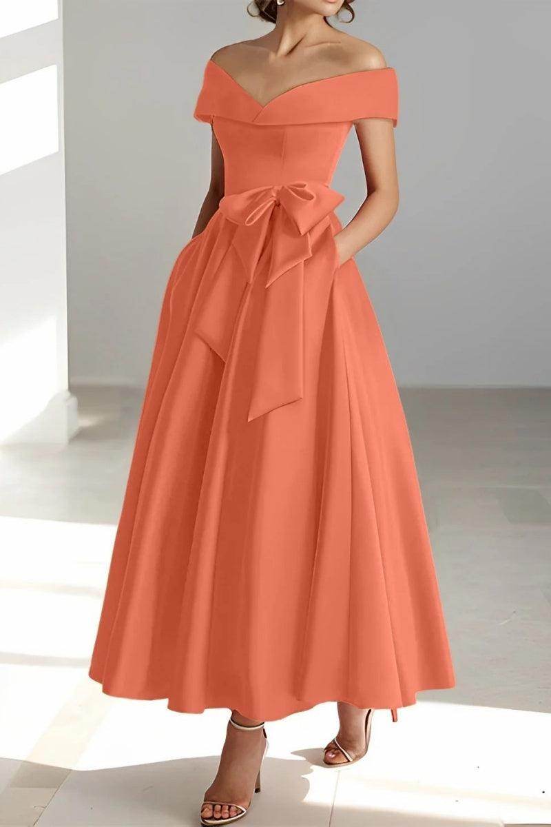 Off The Shoulder Sleeveless Ankle Length Mother Dresses CM0332