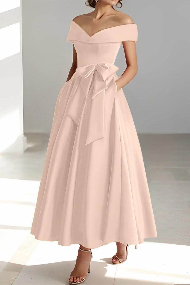 Off The Shoulder Sleeveless Ankle Length Mother Dresses CM0332
