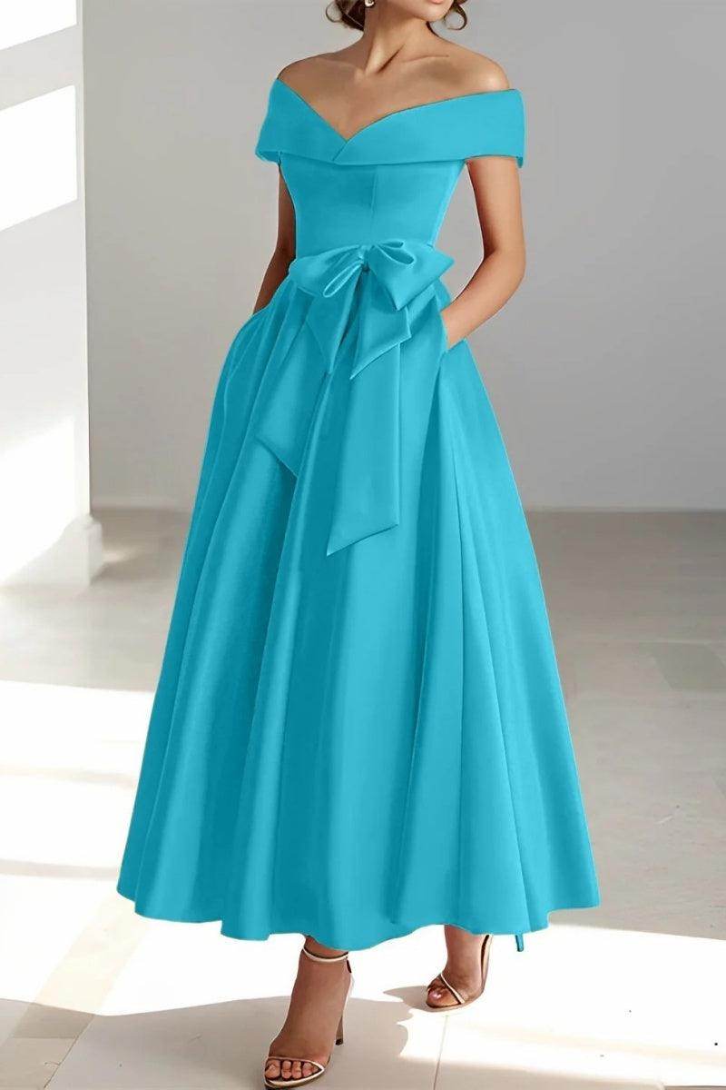 Off The Shoulder Sleeveless Ankle Length Mother Dresses CM0332