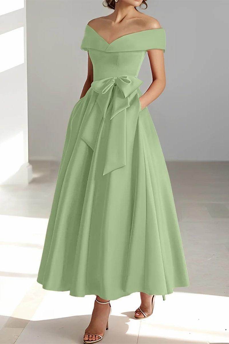 Off The Shoulder Sleeveless Ankle Length Mother Dresses CM0332