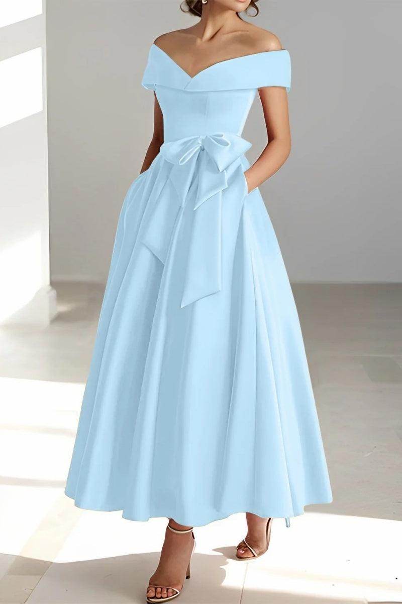 Off The Shoulder Sleeveless Ankle Length Mother Dresses CM0332