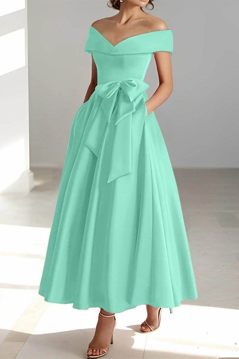 Off The Shoulder Sleeveless Ankle Length Mother Dresses CM0332