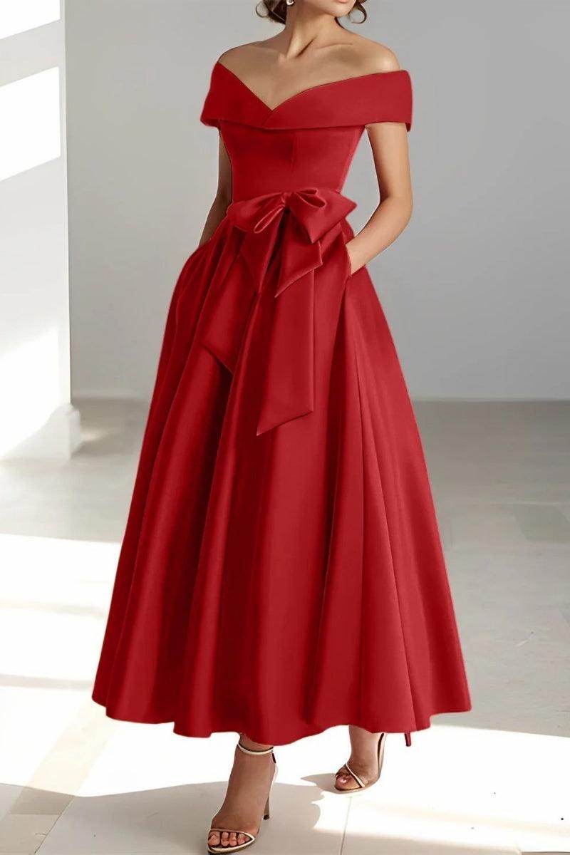 Off The Shoulder Sleeveless Ankle Length Mother Dresses CM0332