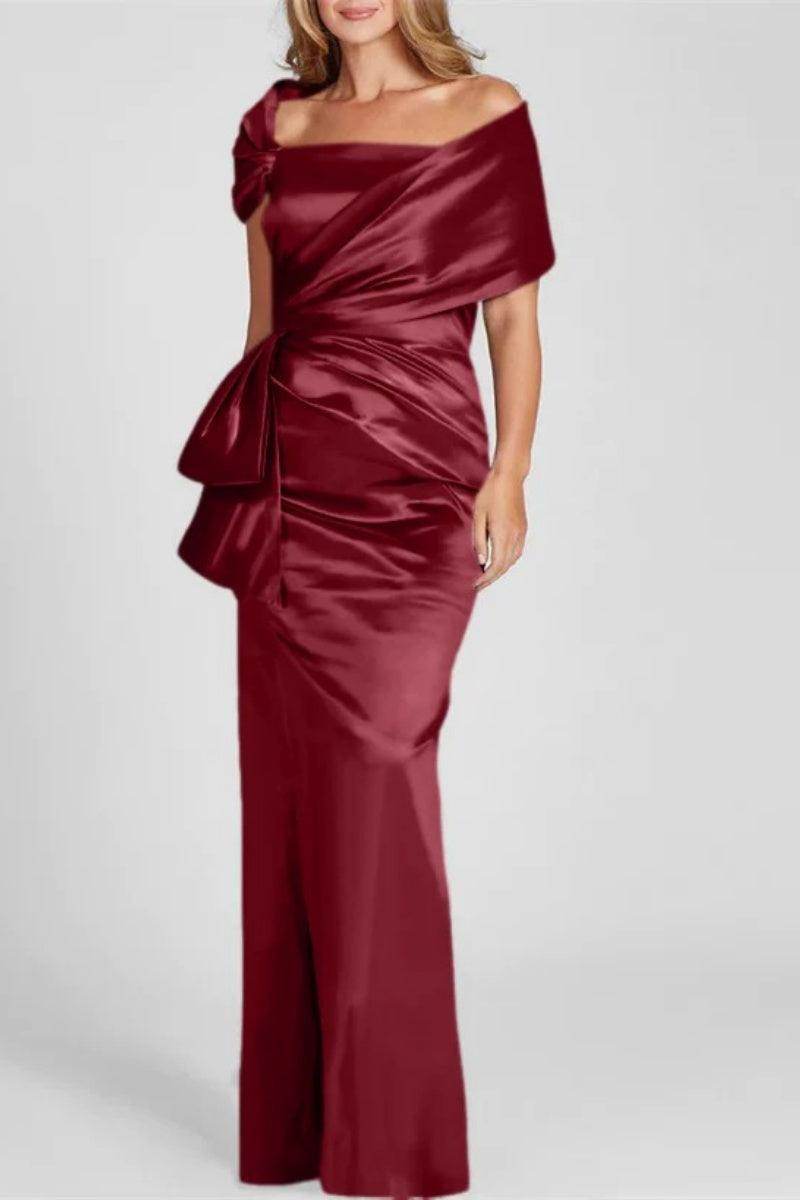 Off The Shoulder Floor Length Mother Of The Bride Dresses CM0336
