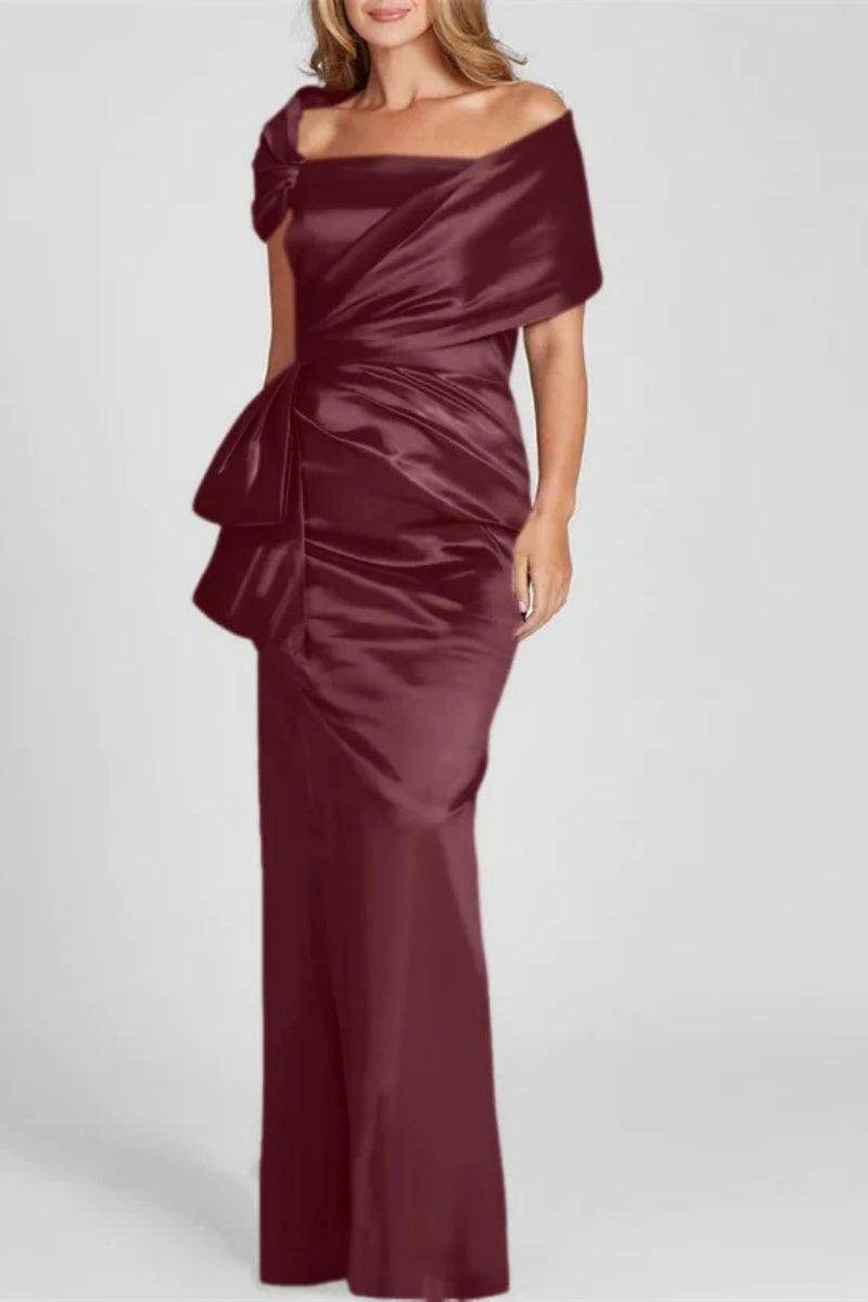 Off The Shoulder Floor Length Mother Of The Bride Dresses CM0336