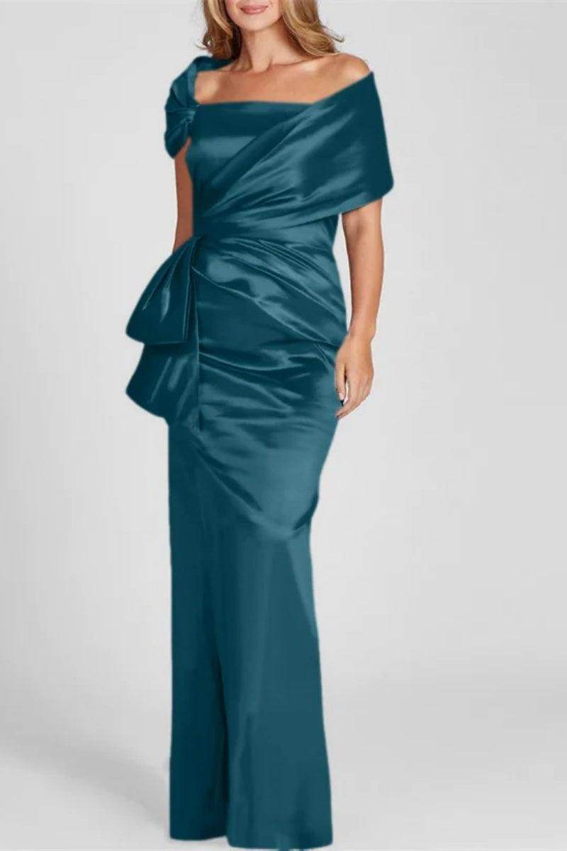 Off The Shoulder Floor Length Mother Of The Bride Dresses CM0336