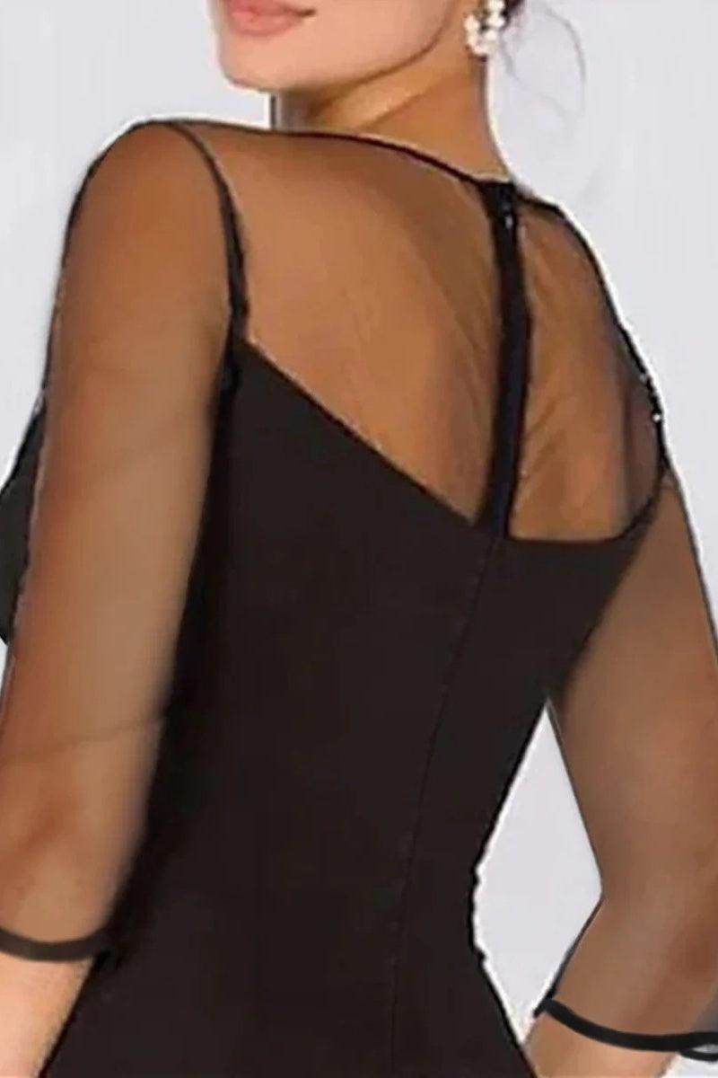 A Line Sweetheart 3/4 Sleeves High Split Mother Dresses CM0338