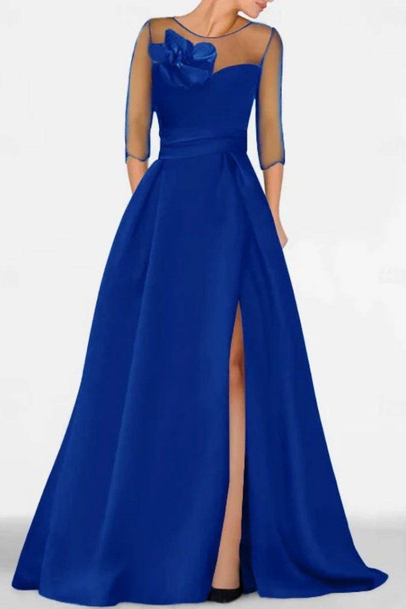 A Line Sweetheart 3/4 Sleeves High Split Mother Dresses CM0338