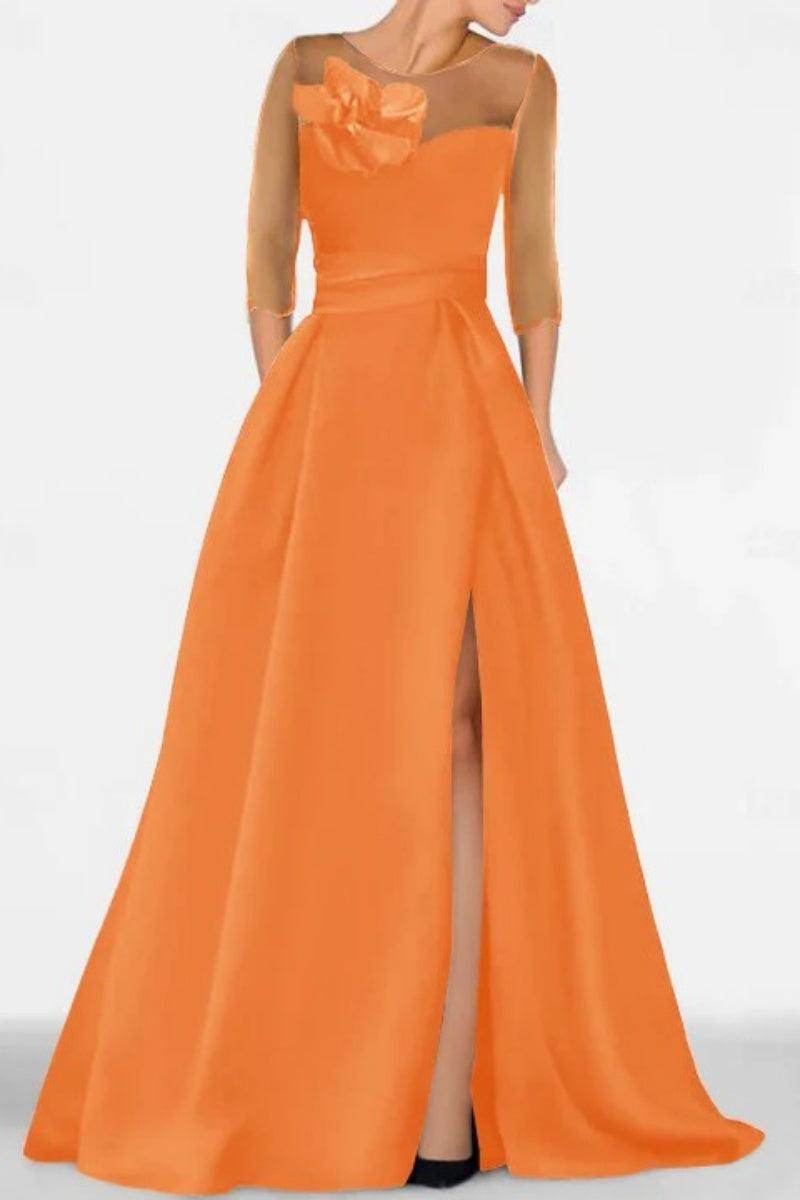 A Line Sweetheart 3/4 Sleeves High Split Mother Dresses CM0338