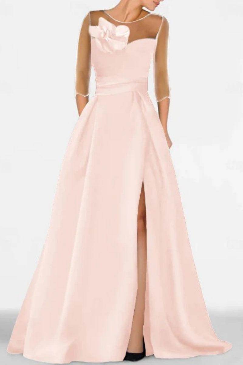 A Line Sweetheart 3/4 Sleeves High Split Mother Dresses CM0338