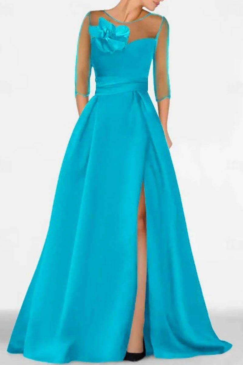 A Line Sweetheart 3/4 Sleeves High Split Mother Dresses CM0338