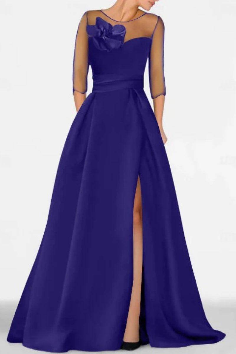 A Line Sweetheart 3/4 Sleeves High Split Mother Dresses CM0338