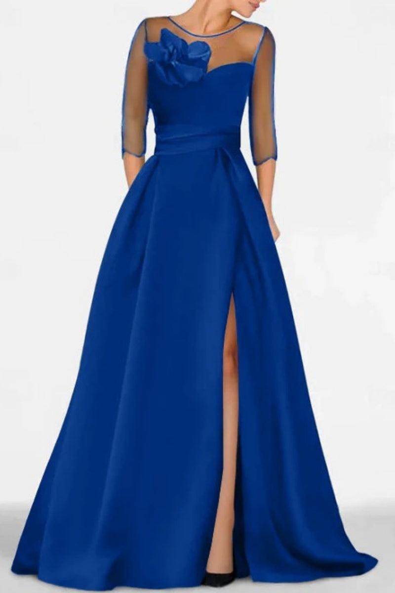 A Line Sweetheart 3/4 Sleeves High Split Mother Dresses CM0338