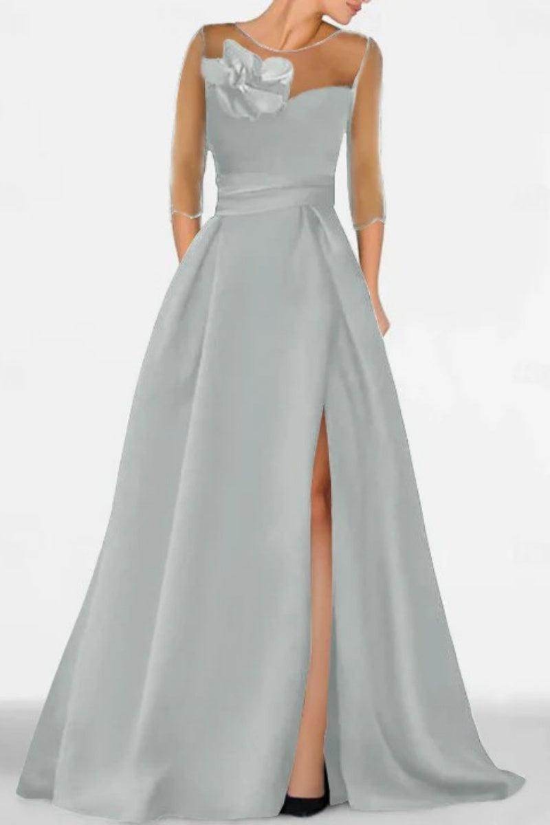 A Line Sweetheart 3/4 Sleeves High Split Mother Dresses CM0338