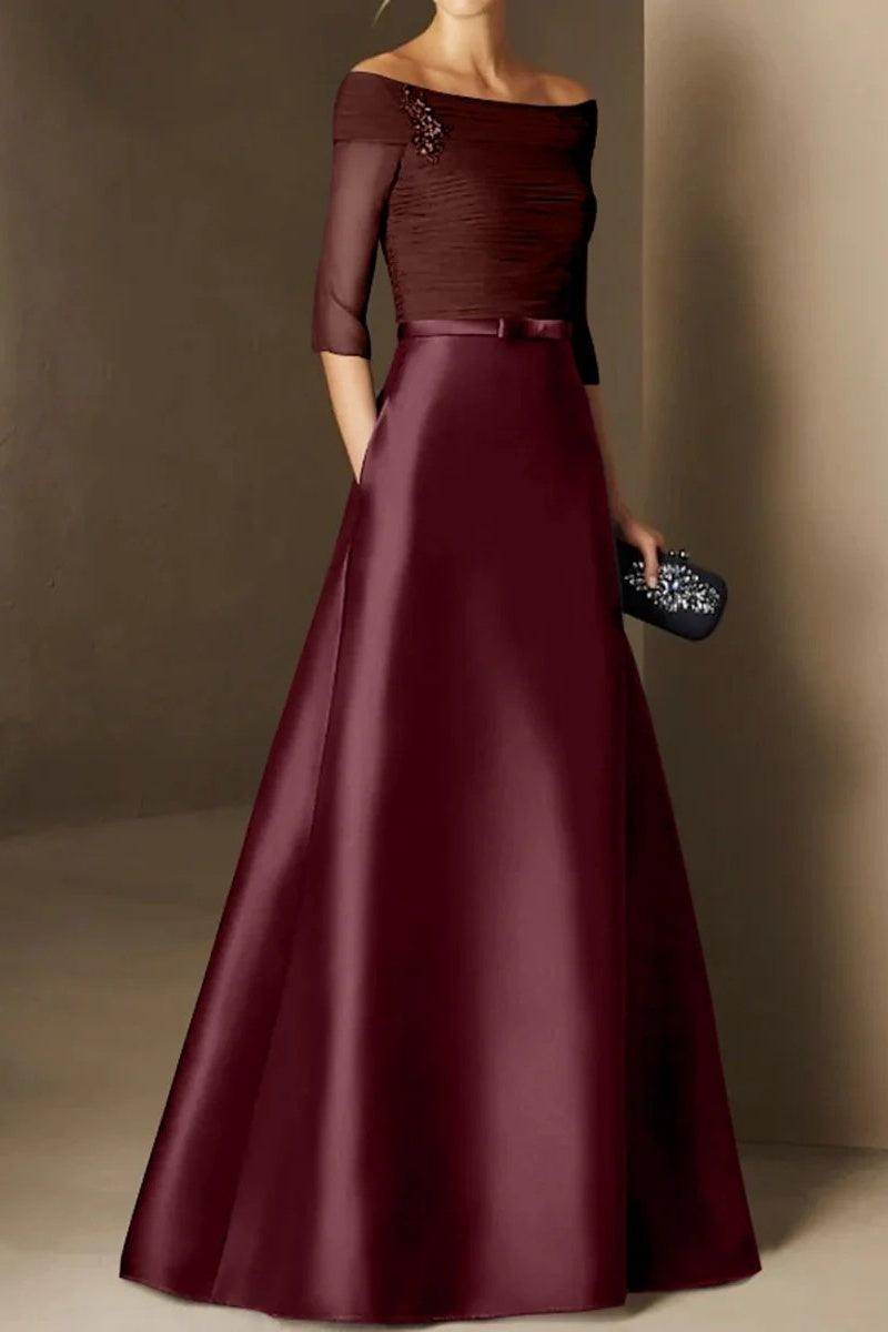 A Line Off The Shoulder Short Sleeves Applique Mother Dresses CM0339