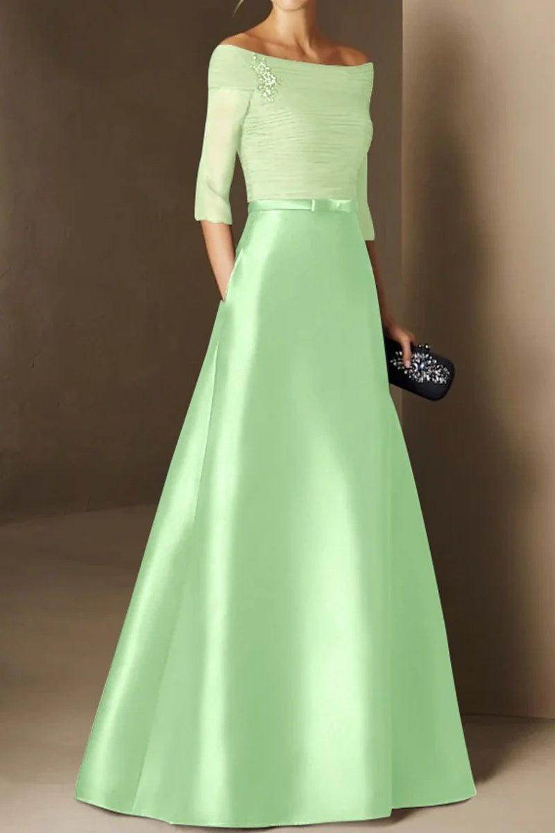 A Line Off The Shoulder Short Sleeves Applique Mother Dresses CM0339