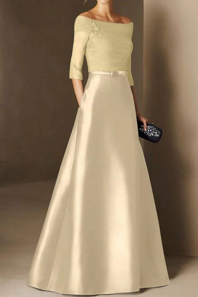 A Line Off The Shoulder Short Sleeves Applique Mother Dresses CM0339