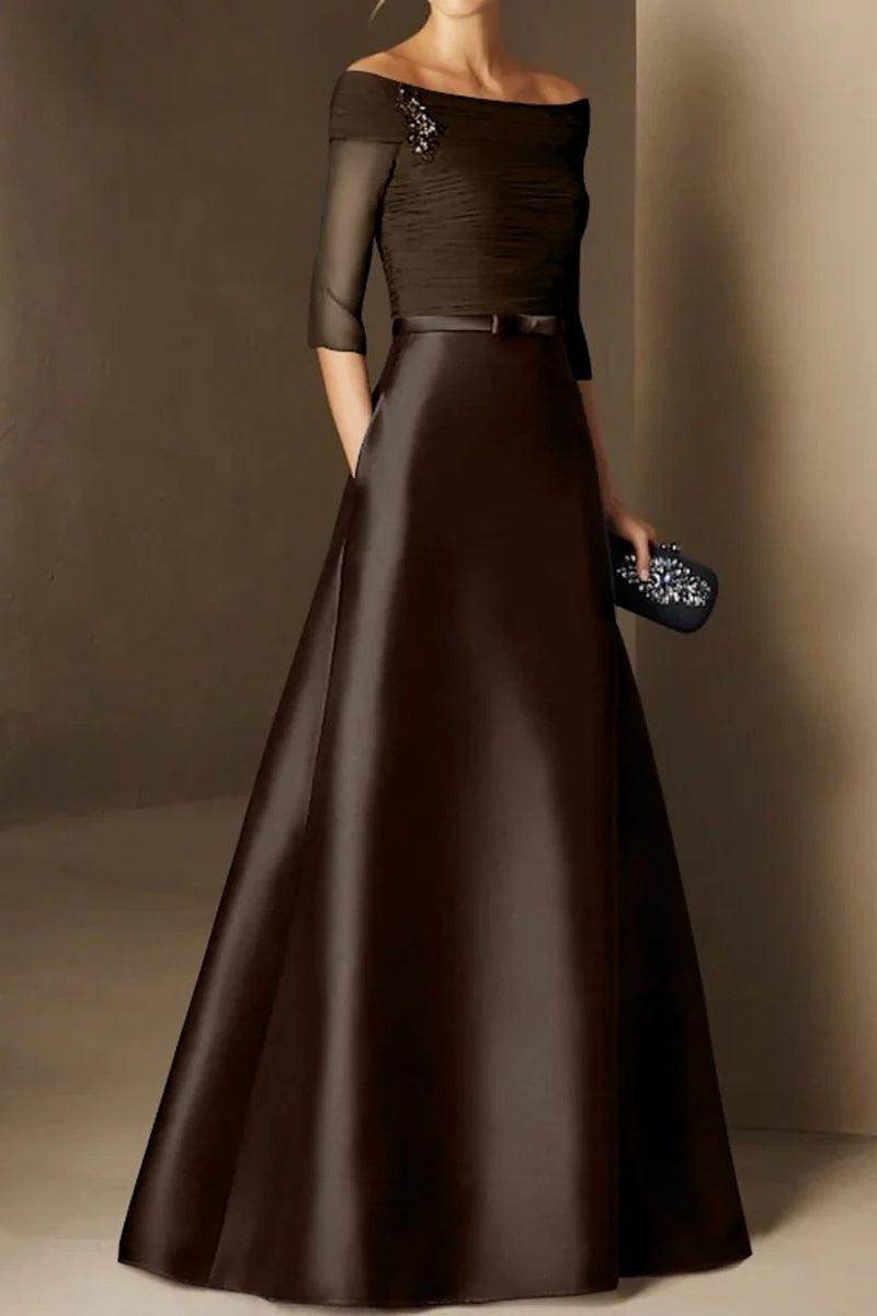 A Line Off The Shoulder Short Sleeves Applique Mother Dresses CM0339