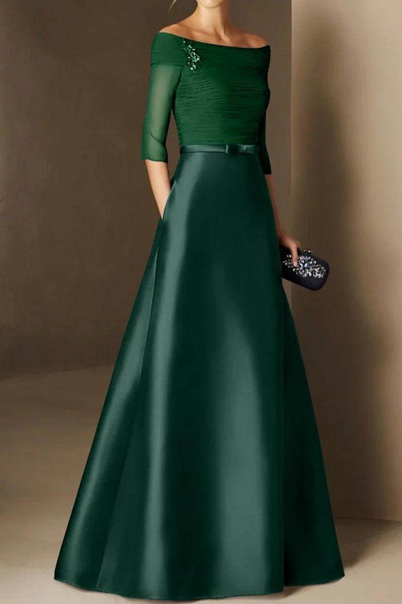A Line Off The Shoulder Short Sleeves Applique Mother Dresses CM0339