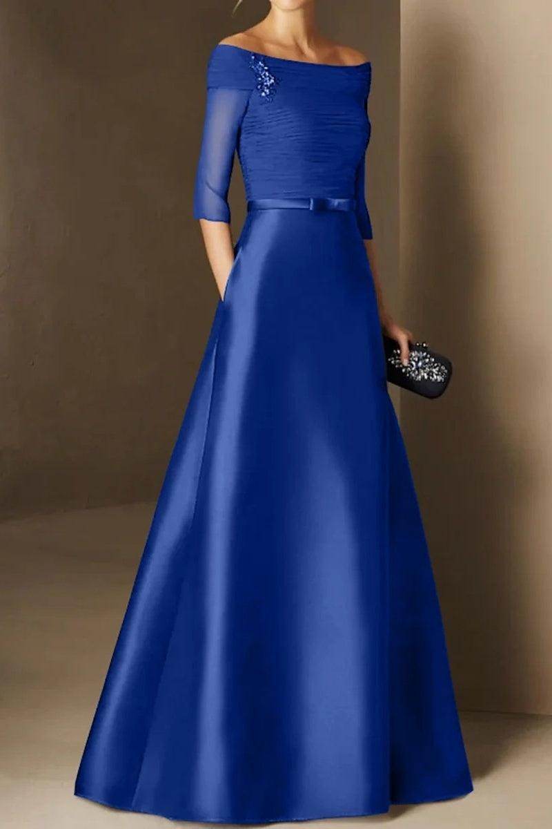 A Line Off The Shoulder Short Sleeves Applique Mother Dresses CM0339