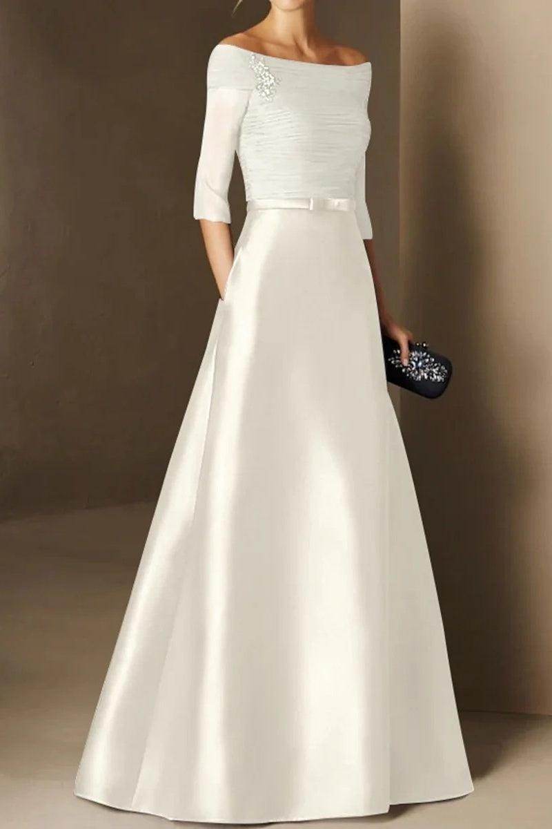 A Line Off The Shoulder Short Sleeves Applique Mother Dresses CM0339