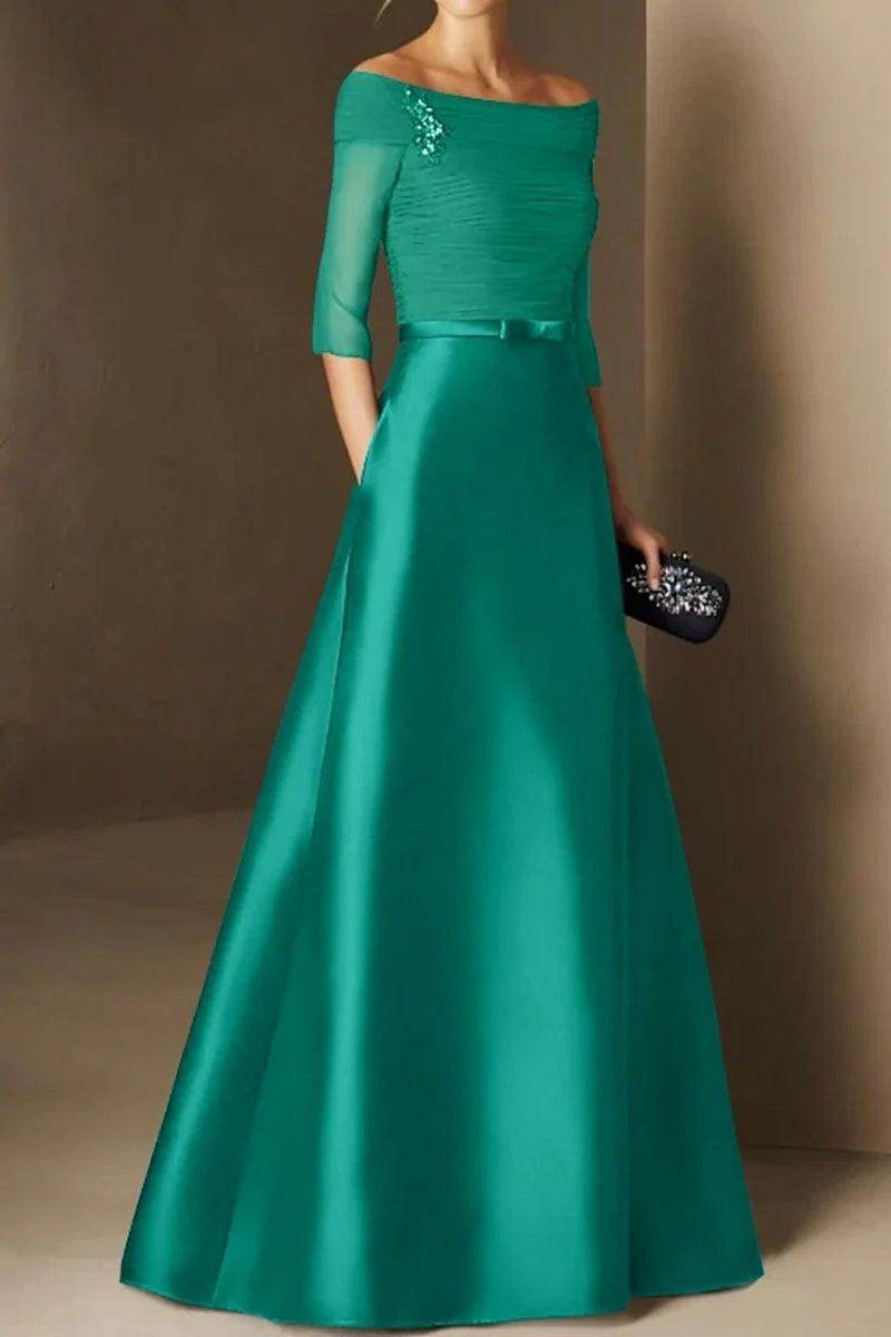 A Line Off The Shoulder Short Sleeves Applique Mother Dresses CM0339