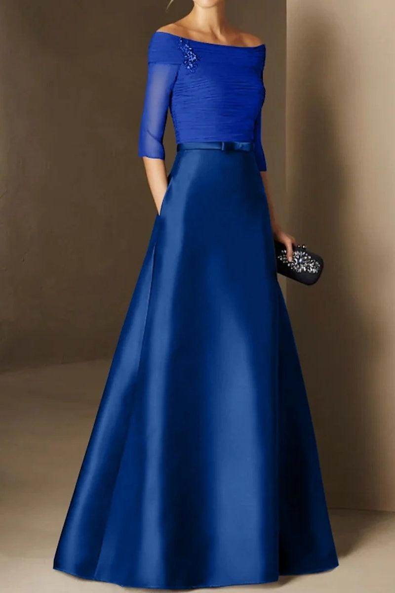 A Line Off The Shoulder Short Sleeves Applique Mother Dresses CM0339