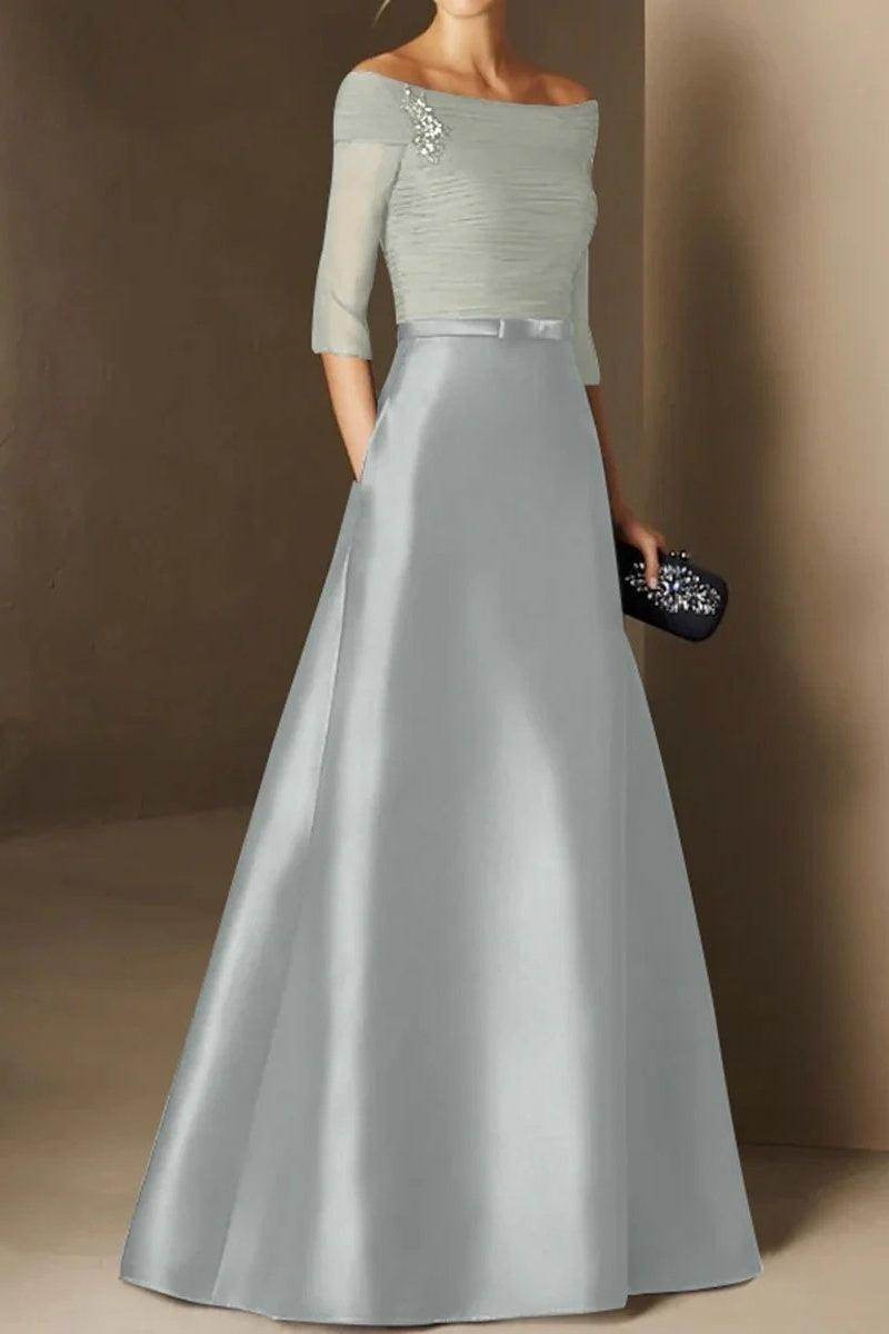A Line Off The Shoulder Short Sleeves Applique Mother Dresses CM0339