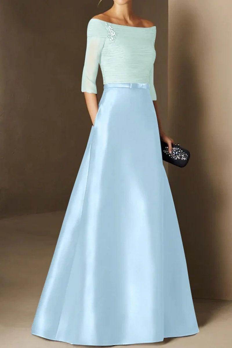 A Line Off The Shoulder Short Sleeves Applique Mother Dresses CM0339