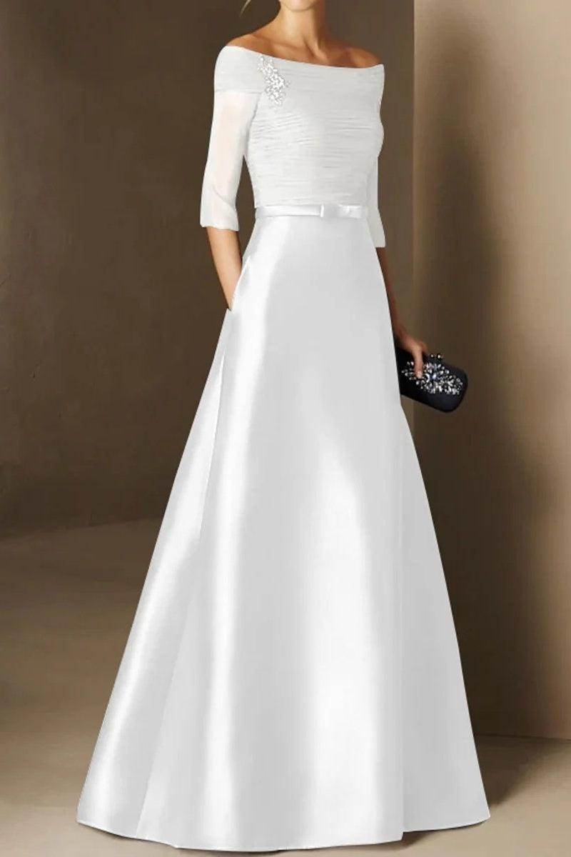 A Line Off The Shoulder Short Sleeves Applique Mother Dresses CM0339